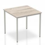 Impulse Straight Table 800 Grey Oak Box Frame Leg Silver