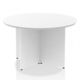 Impulse 1200mm Round Table White Top Arrowhead Leg I003403