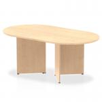 The dynamic boardroom and conference tables Impulse 1800mm boardroom table with a maple top and arrowhead leg is visually striking and modern. The sleek table exudes professionalism and sophistication, making it perfect for any corporate setting. The 1800mm length and spacious design offer ample room for collaboration and communication among team members. The maple top adds a touch of warmth, while the arrowhead leg adds a bold and stylish element to the overall look of the table.