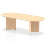 The dynamic boardroom and conference tables Impulse 2400mm boardroom table with a maple top and arrowhead leg is designed to command attention. The modern and sleek look features clean lines and a spacious surface, making it the perfect addition to any professional setting.
