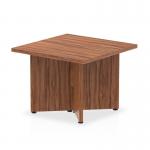 The Dynamic Coffee Tables Impulse 600mm Coffee Table features a rich walnut top and sleek arrowhead legs for a modern look. Its unique design and compact size make it a stylish addition to any living space.