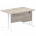 Impulse 1200 x 800mm Straight Office Desk Grey Oak Top White Cantilever Leg Workstation 1 x 2 Drawer Fixed Pedestal I003446