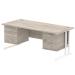 Impulse 1800 Rectangle White Cant Leg Desk Grey Oak 2 x 3 Drawer Fixed Ped I003524