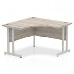 Impulse 1200mm Corner Office Desk Grey Oak Top Silver Cantilever Leg I003530