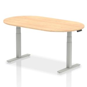 Photos - Office Desk Impulse 1800mm Boardroom Table Maple Top Silver Height Adjustable Leg 