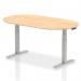 In this image, a modern and sleek boardroom is filled with a large dynamic conference table. The 1800mm table features a maple top and silver adjustable legs, creating a professional and high-quality setting for business meetings and presentations. The space is bright and inviting, with ample room for collaboration and discussion.