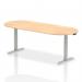 Impulse 2400mm Boardroom Table Maple Top Silver Height Adjustable Leg I003547