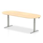 Impulse 2400mm Boardroom Table Maple Top Silver Height Adjustable Leg I003547