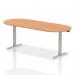 Impulse 2400mm Boardroom Table Oak Top Silver Height Adjustable Leg I003548