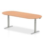 Impulse 2400mm Boardroom Table Oak Top Silver Height Adjustable Leg I003548