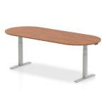 Impulse 2400mm Boardroom Table Walnut Top Silver Height Adjustable Leg I003549