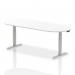 Impulse 2400mm Boardroom Table White Top Silver Height Adjustable Leg I003550