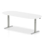 Impulse 2400mm Boardroom Table White Top Silver Height Adjustable Leg I003550