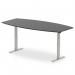 High Gloss 2400mm Writable Boardroom Table Black Top Silver Height Adjustable Leg I003552