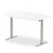 High Gloss 1800mm Writable Boardroom Table White Top Silver Height Adjustable Leg I003553