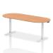 Impulse 2400mm Boardroom Table Oak Top White Height Adjustable Leg I003562