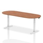 Impulse 2400mm Boardroom Table Walnut Top White Height Adjustable Leg I003563