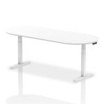 Impulse 2400mm Boardroom Table White Top White Height Adjustable Leg I003564