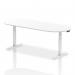 The boardroom and conference tables in this image exude a dynamic energy with their sleek, modern design. The 2400mm white top provides a clean and professional space for collaboration and discussion, while the height adjustable legs add versatility. Perfect for any corporate or business setting.