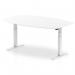 High Gloss 1800mm Writable Boardroom Table White Top White Height Adjustable Leg I003567