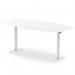 High Gloss 2400mm Writable Boardroom Table White Top White Height Adjustable Leg I003568