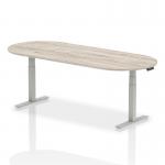 Impulse 2400mm Boardroom Table Grey Oak Top Silver Height Adjustable Leg I003570