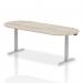 Impulse 2400mm Boardroom Table Grey Oak Top Silver Height Adjustable Leg I003570