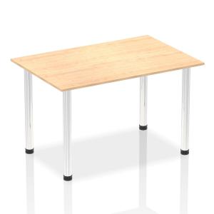 Photos - Dining Table Impulse 1400mm Straight Table Maple Top Chrome Post Leg I003591 
