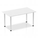 Impulse 1400mm Straight Table White Top Chrome Post Leg I003592
