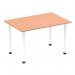 The photograph displays a sleek and modern Dynamic Tables Impulse 1200mm Straight Table with a Beech top and White post leg. Its dynamic design brings versatility to any space, while its clean lines create a contemporary feel.
