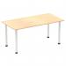 The Dynamic Tables Impulse 1600mm Straight Table features a sleek maple top and white post legs. Its modern design and clean lines make it a stylish addition to any office space. The 1600mm length provides ample space for meetings or workspace.
