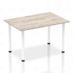 Impulse 1400mm Straight Table Grey Oak Top White Post Leg I003712