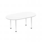 Impulse 1800mm Boardroom Table White Top Chrome Post Leg I003719