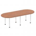 Impulse 2400mm Boardroom Table Walnut Top Chrome Post Leg I003724