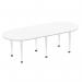 Impulse 2400mm Boardroom Table White Top Chrome Post Leg I003725