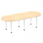 Impulse 2400mm Boardroom Table Maple Top Chrome Post Leg I003726