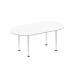 Impulse 1800mm Boardroom Table White Top Brushed Aluminium Post Leg I003731