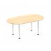 Impulse 1800mm Boardroom Table Maple Top Brushed Aluminium Post Leg I003732