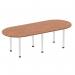 Impulse 2400mm Boardroom Table Walnut Top Brushed Aluminium Post Leg I003736