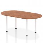 In this photograph, a dynamic boardroom and conference table is featured. The 1800mm walnut top contrasts with the white post leg, creating a sleek and modern look. The Impulse design adds a touch of sophistication to any meeting space.