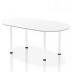 The picture shows a dynamic boardroom and conference table with a sleek white top and elegant white post legs. It has a length of 1800mm and creates a modern and professional atmosphere for meetings and discussions. The table radiates sophistication and inspires productivity.