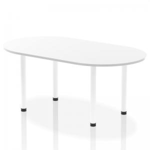 Impulse 1800mm Boardroom Table White Top White Post Leg I003743