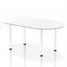 The picture shows a dynamic boardroom and conference table with a sleek white top and elegant white post legs. It has a length of 1800mm and creates a modern and professional atmosphere for meetings and discussions. The table radiates sophistication and inspires productivity.