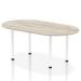 Impulse 1800mm Boardroom Table Grey Oak Top White Post Leg I003746