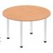 Impulse 1000mm Round Table Oak Top Chrome Post Leg I003755
