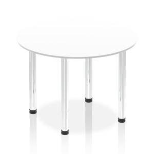 Click to view product details and reviews for Impulse 1000mm Round Table White Top Chrome Post Leg I003756.