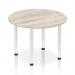 Impulse 1000mm Round Table Grey Oak Top Chrome Post Leg I003758