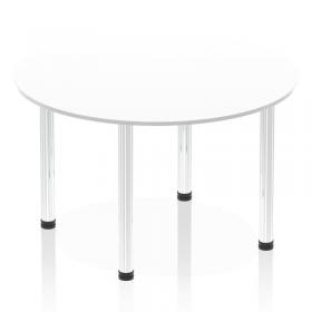 Impulse 1200mm Round Table White Top Chrome Post Leg I003774