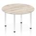 Impulse 1200mm Round Table Grey Oak Top Chrome Post Leg I003776