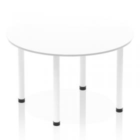Impulse 1200mm Round Table White Top White Post Leg I003786